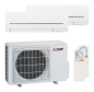 Preview: Mitsubishi Electric 2x MSZ-AY35VGK Kompakt und MXZ-2F53VF Multi-Split-Klimaanlage