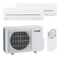 Preview: Mitsubishi Electric 1x MSZ-AY25VGK / 1x MSZ-AY35VGK Kompakt und MXZ-2F53VF Multi-Split-Klimaanlage
