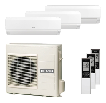 Hitachi 3x RAK-25RPE und RAM-53NP3E Multi Split Klimaanlage