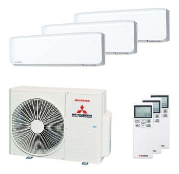 Mitsubishi Heavy 1x SRK 20 ZS-WF / 1x SRK 25 ZS-WF / 1x SRK 35 ZS-WF und SCM 50 ZS-W Multi-Split Klimaanlage