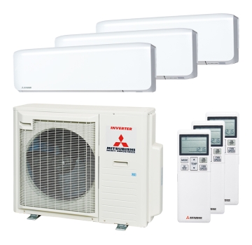 Mitsubishi Heavy 2x SRK 35 ZS-WF / 1x SRK 50 ZS-WF und SCM 71 ZS-W Multi-Split Klimaanlage