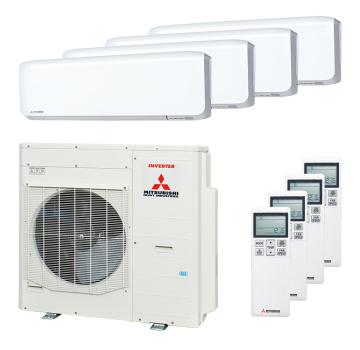 Mitsubishi Heavy 4x SRK 35 ZS-WF und SCM 100 ZS-W Multi Split Klimaanlage