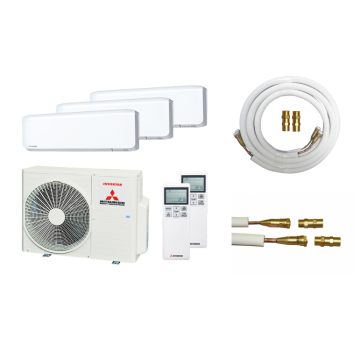 Mitsubishi Heavy 3x SRK 15 ZS-WF und SCM 41 ZS-W Multi-Split Klimaanlagen SET inkl. Quick Connect