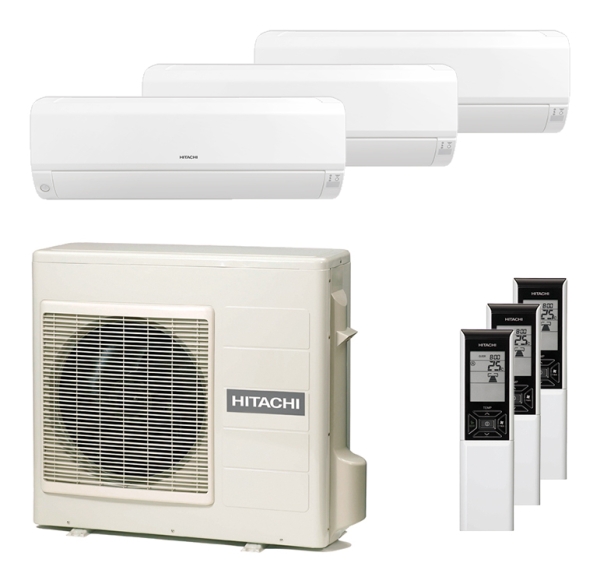 Hitachi 3x RAK-35RPE und RAM-68NP3E Multi Split Klimaanlage