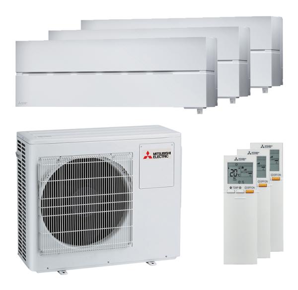 Mitsubishi Electric 2x MSZ-LN18VGK / 1x MSZ-LN25VGK Diamond und MXZ-3F54VF Multi-Split-Klimaanlage