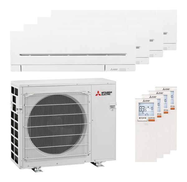 Mitsubishi Electric 4x MSZ-AY25VGK Kompakt und MXZ-4F72VF Multi-Split-Klimaanlage