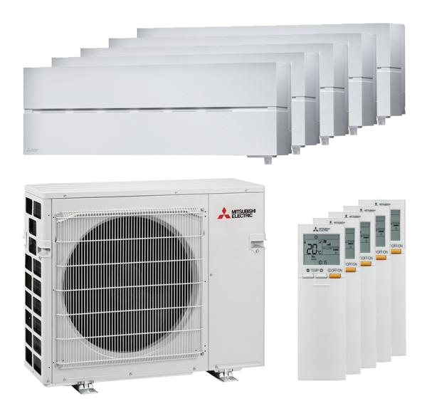 Mitsubishi Electric 5x MSZ-LN25VGK Diamond und MXZ-5F102VF Multi-Split-Klimaanlage