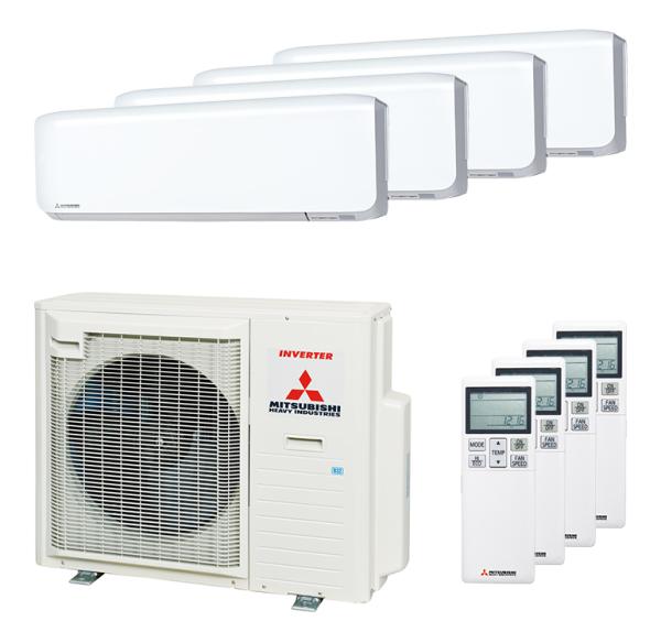 Mitsubishi Heavy 3x SRK 25 ZS-WF / 1x SRK50ZS-WF und SCM80 ZS-W Multi Split Klimaanlage