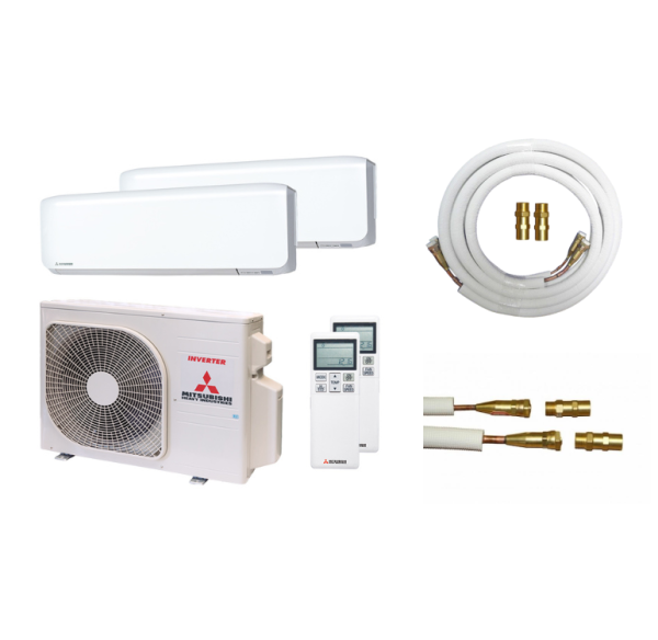 Mitsubishi Heavy 1x SRK 15 ZS-WF / 1x SRK 25 ZS-WF und SCM 30 ZS-W Multi-Split Klimaanlagen SET inkl. Quick Connect