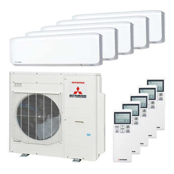 Mitsubishi Heavy 1x SRK 20 ZS-WF / 4x SRK 25 ZS-WF und 1x SCM 100 ZS-W Klimaanlage