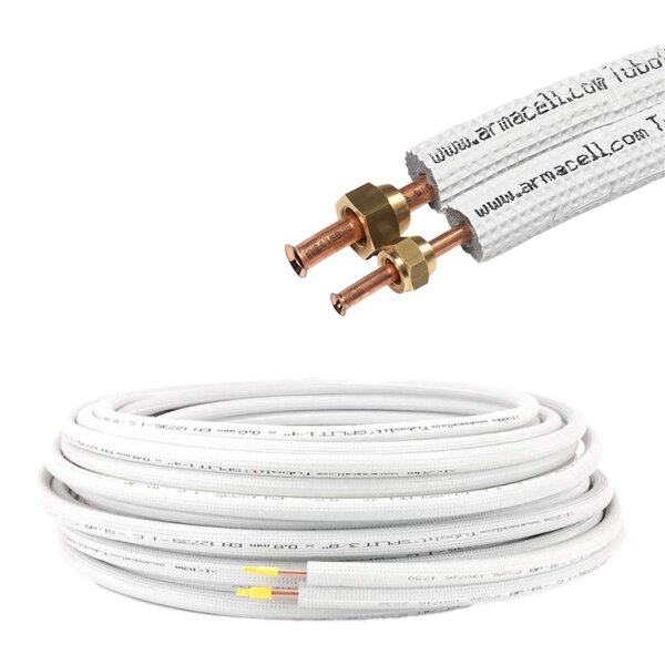 Tubolit Duosplit Kupferrohrleitung 6/10mm  inkl. Bördelverschraubung