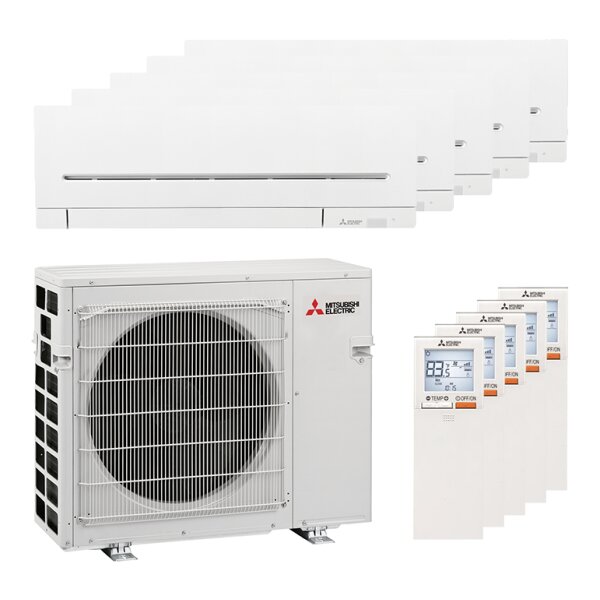 Mitsubishi Electric 5x MSZ-AY25VGK Kompakt und MXZ-5F102VF Multi-Split-Klimaanlage