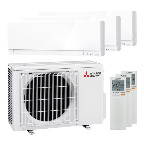 Mitsubishi Electric 3x MSZ-EF25VGK Premium und MXZ-3F54VF Multi-Split-Klimaanlage