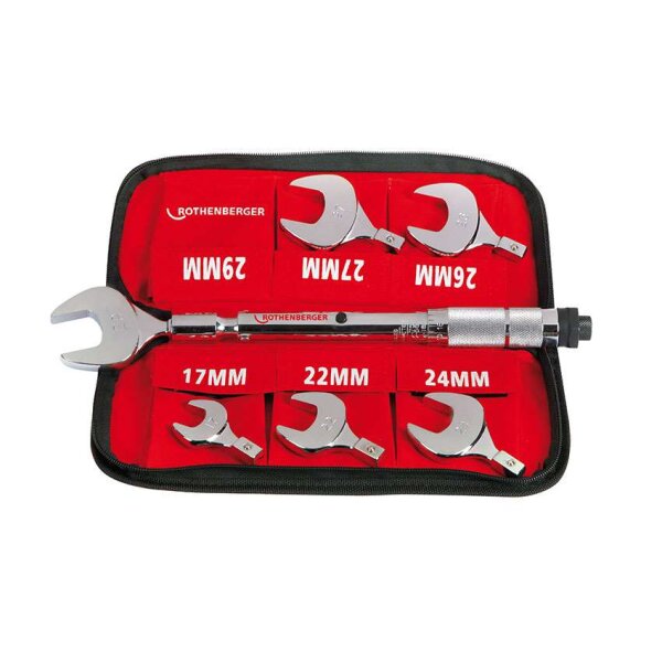 Rothenberger Drehmoment-GabelschlüsselL-Set 8-Teilig 17,22,24,26,27,29MM
