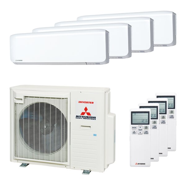 Mitsubishi Heavy 4x SRK 20 ZS-WF und SCM 71 ZS-W Multi Split Klimaanlage