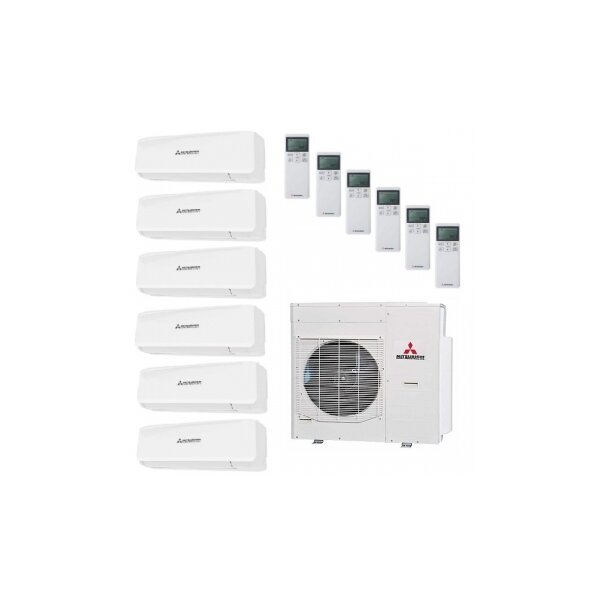Mitsubishi Heavy 2x SRK 20 ZS-WF / 4x SRK 25 ZS-WF und SCM 125 ZM-S Multi-Split Klimaanlage